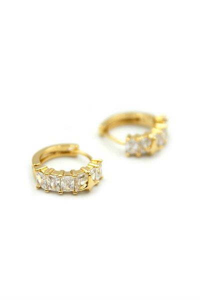 Rasanet Jewelled Hoop Earrings - Gold