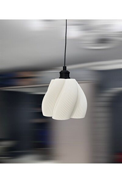 TIGEA Accessories İSKANDİNAV Luminaura Tekli Modern Beyaz Sarkıt Avize Salon ...