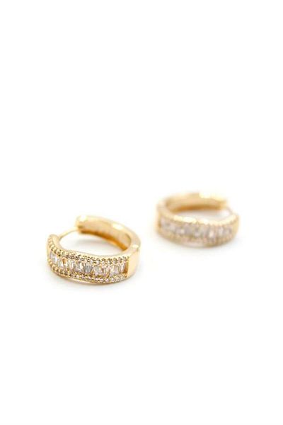Rasanet Jewelled Hoop Earrings - Gold