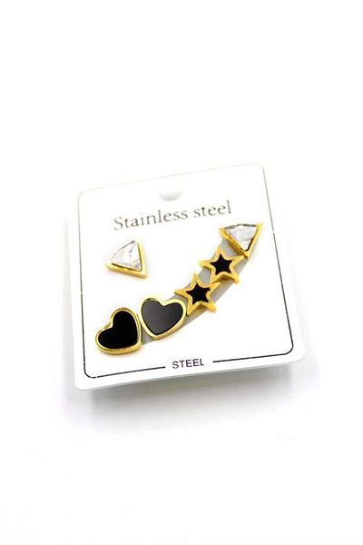 Rasanet Multiple steel earrings - gold