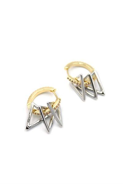 Rasanet Triangle Hoop Earrings - Gold