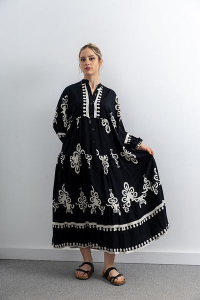 TUĞBA ERGÜL Buttoned Women's Viscose Dress