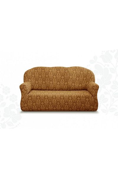 Lenjerii Deosebite Multi-elastic jacquard sofa cover for 3-seater sofa, Brown