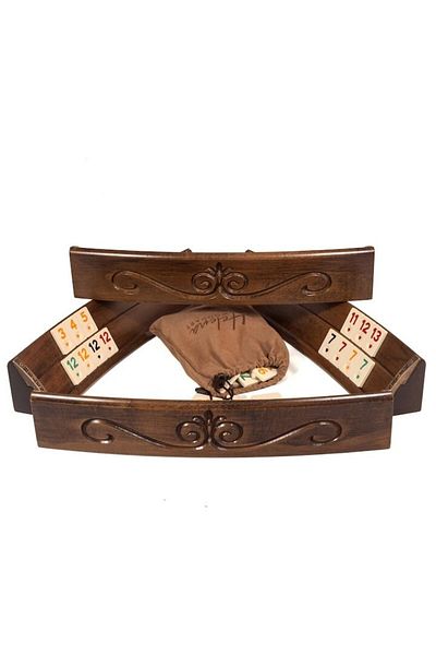 Helena Luxurious Rummy Game with Semi-Rounded Solid Wood Boards