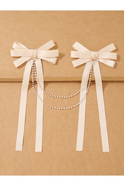 Shiklik MODA 2-комплект жіночих атласних бантиків з перлинною шпилькою