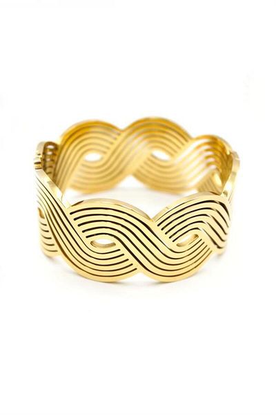 Rasanet Curved Steel Bracelet - Gold