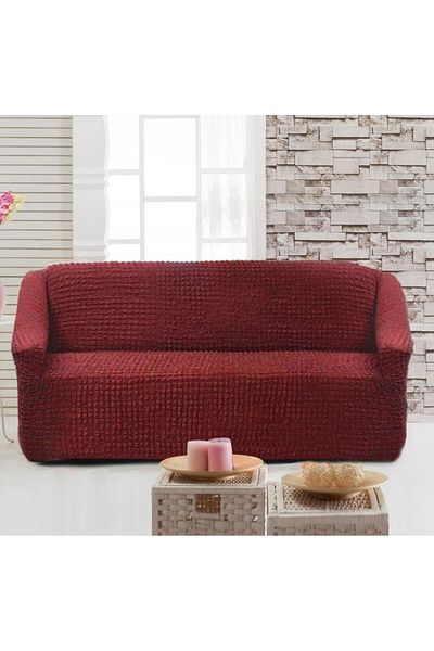 Lenjerii Deosebite Elastic cover made of crepe material, for 2-seater sofa, Bordeaux (Red)