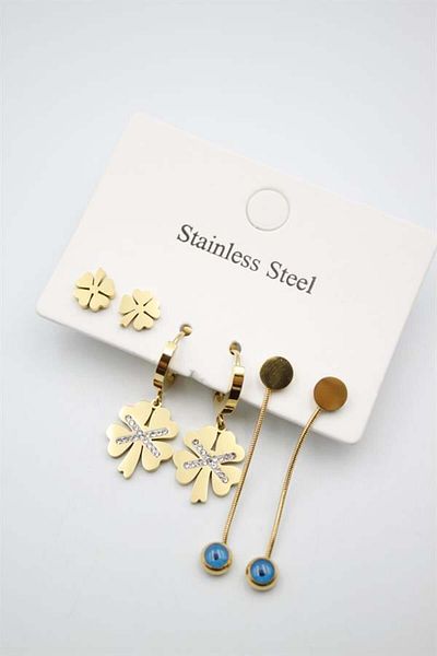 Rasanet Clover Multiple Earrings - Gold