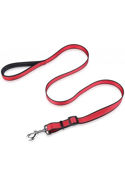 MASBRILL dog leash, adjustable, nylon/metal, red, 150 x 2.5 cm