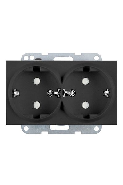 Viko by Panasonic Schuko Double Outlet Novella Smoke Without Frame