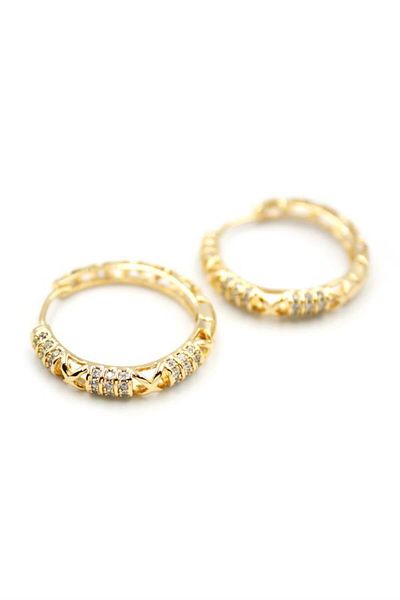 Rasanet Jewelled Hoop Earrings - Gold