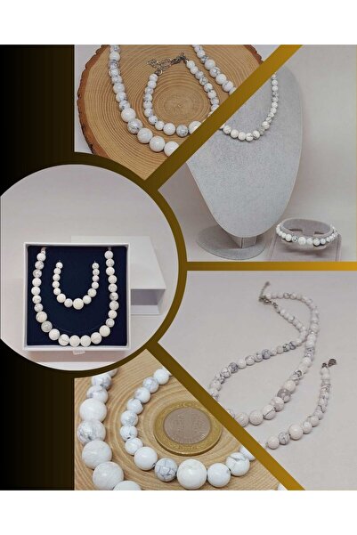 Yasamtohumu Set de colier și brățară din piatră Havlit din seria Galaxy