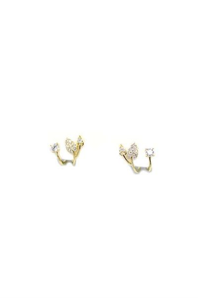 Rasanet Silver Needle Leaf Earrings - Gold