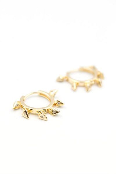 Rasanet Hanging Hoop Earrings - Gold