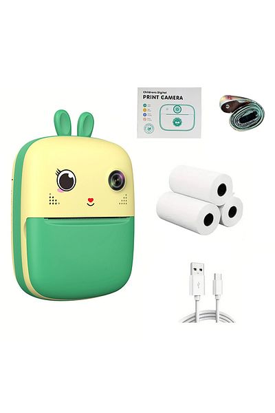 Hurtel Mini thermal printer with camera and video camera HURC10Z - green