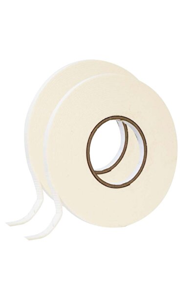 Zalujmus Set de 2 role de bandă dublu adezivă din spumă, albă, 9,8 m x 0,8 cm