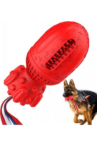 MASBRILL dog chew toy, red, rubber, 15.2 x 7.2 cm