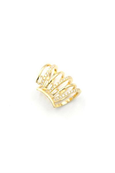 Rasanet Stoned Cartilage Earrings - Gold