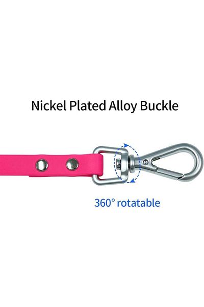 Nimble dog leash, zinc/nylon, silver/pink, 9.2 m