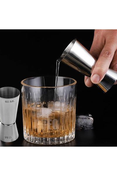 PUFO Metal measuring cup for alcoholic beverages, cocktail, ideal for restaurants, bartenders