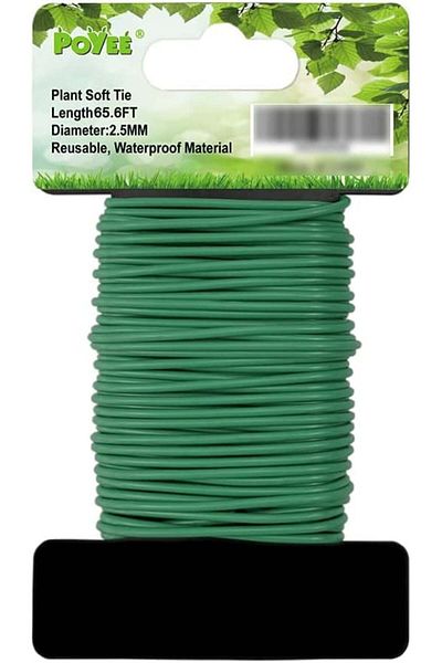 POYEE garden wire roll, rubber/metal, green, 20 m x 3.5 mm