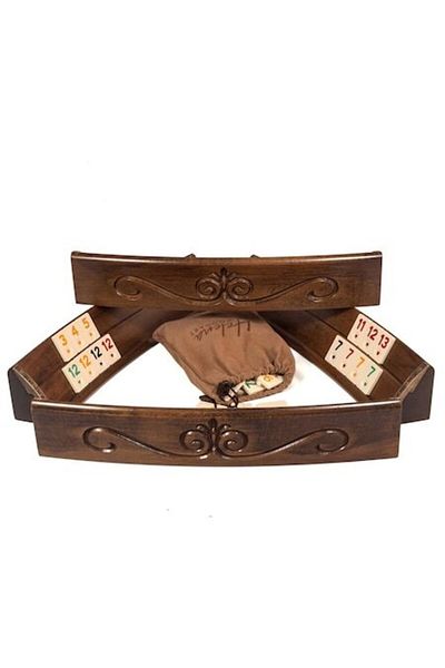 Helena Luxurious Rummy Game with Semi-Rounded Solid Wood Boards