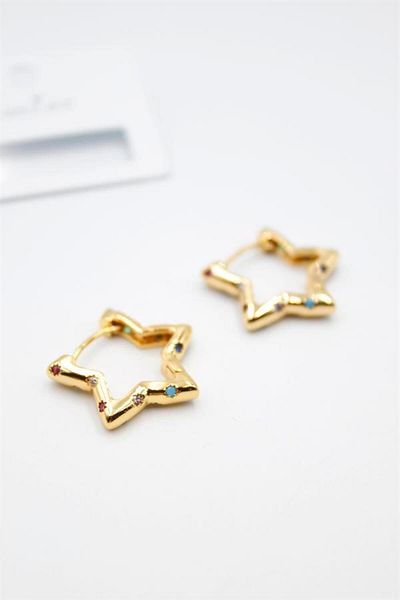 Rasanet Jewelled Star Earrings - Gold