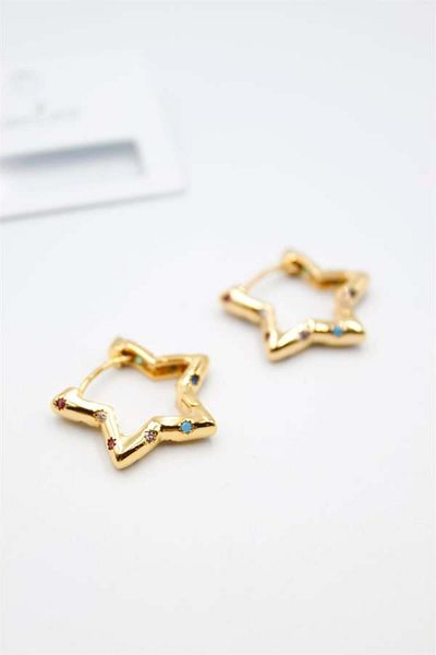 Rasanet Jewelled Star Earrings - Gold