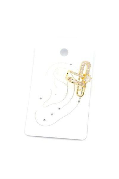 Rasanet Stoned Cartilage Earrings - Gold