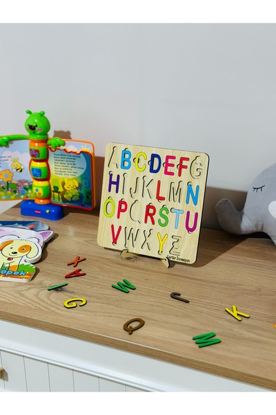 Karter İnovasyon Alfabe Tak Cikar Puzzle Montesorri Tak Cikar Oyuncak Tak Cik...