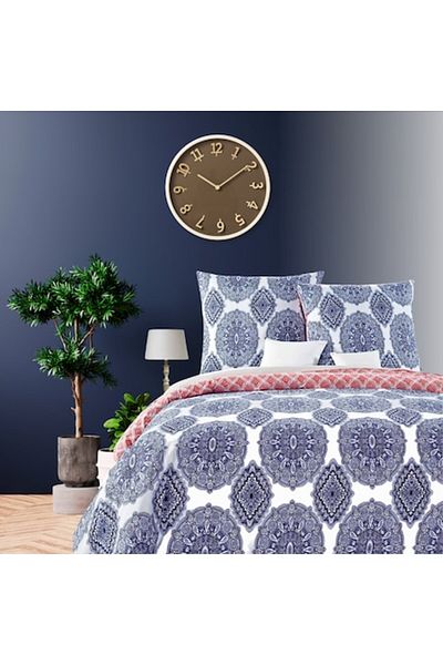 Amazon basics Double Bed Linen Set, 100% Cotton, 155 x 200 cm, 80 x 80 cm, 3 Pieces, OEKO-TEX Standard 100, Multic