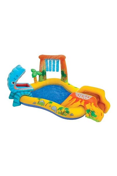 Intex Unique Design Dinosaur Water Slide Play Center Inflatable Swimming Pool 40.5x38.7x14cm