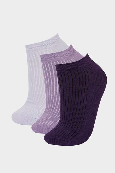 DeFacto Women's 3-Piece Cotton Booties Socks F5430Axns