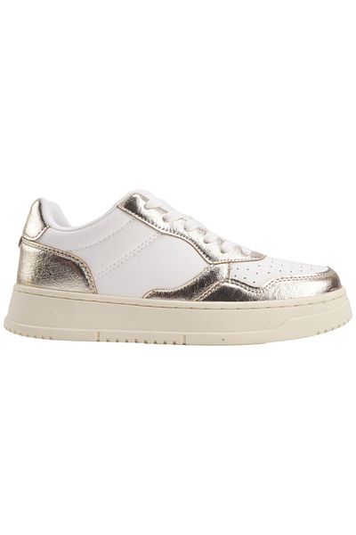 Butigo White/Gold Casual Sports Shoes