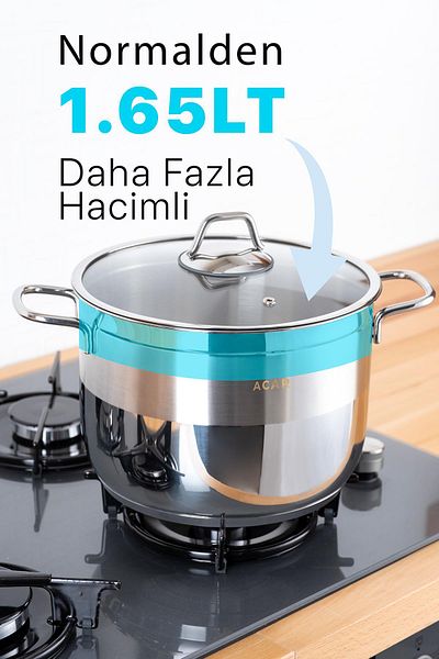 ACAR Karat Deep Plus XL Steel Deep Pot - 24 cm
