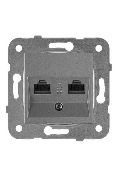 PANASONIC Mechanism Socket CAT6 + Telephone Karre Plus Smoked