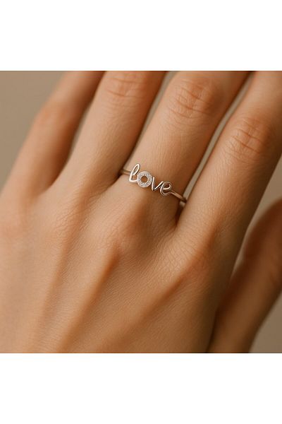 BY YASİN TOPÇU Love Sparkle Steel Ring