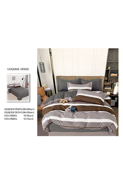 CHIRASO FINET Cotton Bed Linen, Classic Sheet 240x250cm, Duvet Cover 200x230cm, 4 Pillowcases