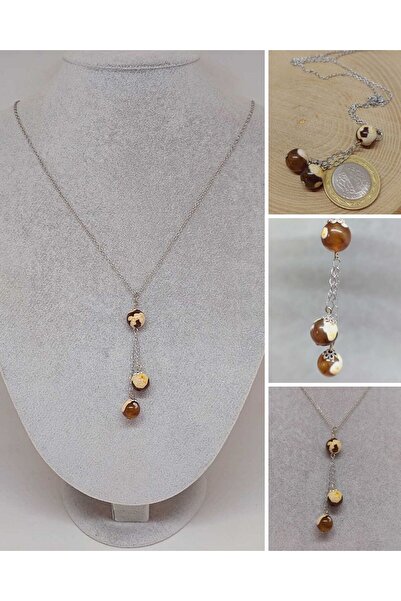 Yasamtohumu Akik Taşı Zincirli Kolye (22430)