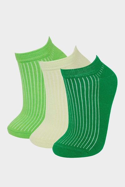 DeFacto Women's 3-Piece Cotton Booties Socks F5430Axns