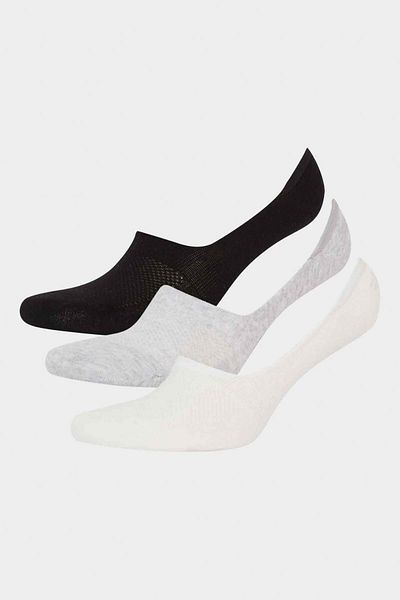 DeFacto Women's 3-Piece Cotton Ballerina Socks F5423Axns