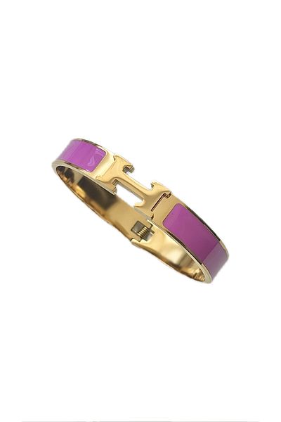 sulyra Pink Handcuff Bracelet with Letter H