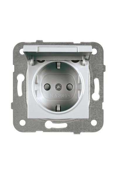 PANASONIC Schuko socket mechanism with Karre Plus Silver cover