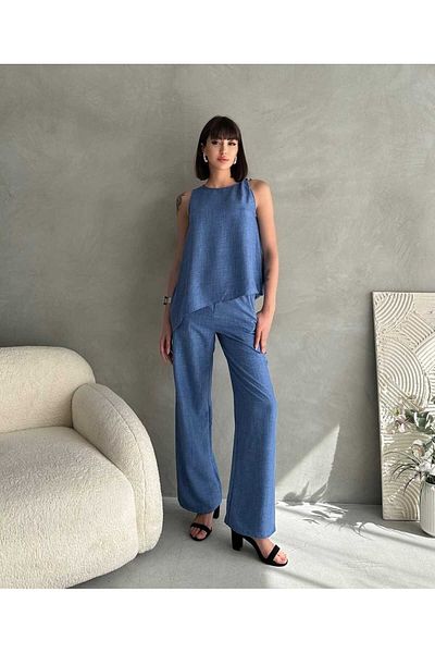 Maison La Femme Women's woven blouse pants set