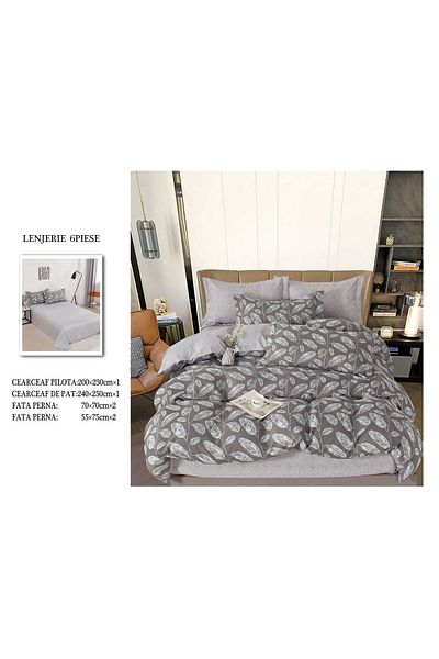 CHIRASO FINET Cotton Bed Linen, Classic Sheet 240x250cm, Duvet Cover 200x230cm, 4 Pillowcases