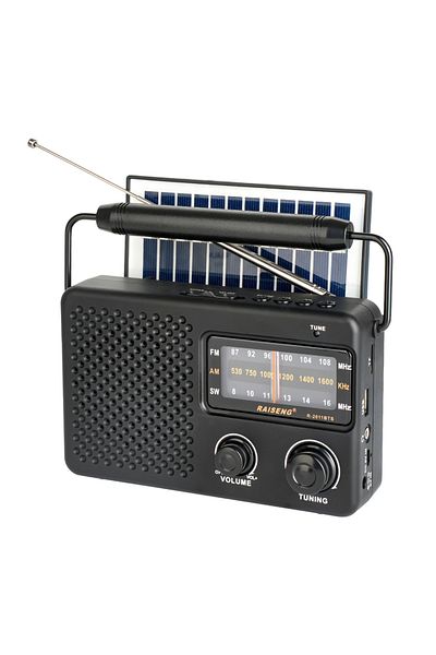 Choice black R-2011BTS portable radio AM FM SW Headphone jack, USB-powered, for indoor, outdoor and emergen