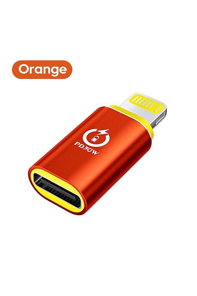 Choice Orange 30W Type C To Lightning Adapter Fast Charging Data Transfer for iPhone 14 13 12 iPad Macbook