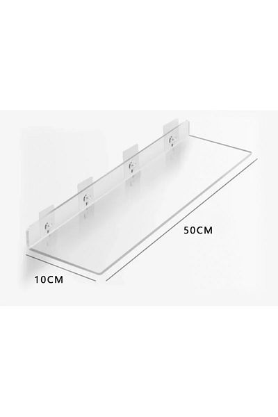 Choice L 50x10cm Clear Acrylic Wall Shelf Hanging Panel Perforated Bathroom Toilet Kitchen Storage Rack Ac