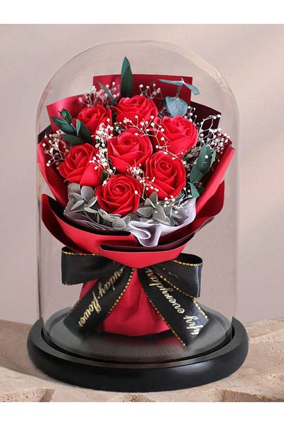 Choice red Forever Preserved Real Rose in Glass Dome Women Valentines Day Gifts Eternal Flower for Mother's