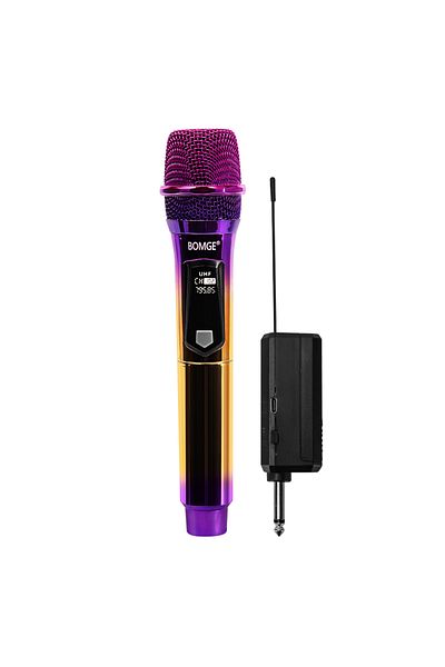 Choice A Professional 2 Channel DJ Karaoke Wireless Microphone System With Colorful purple mic Wireless Re.